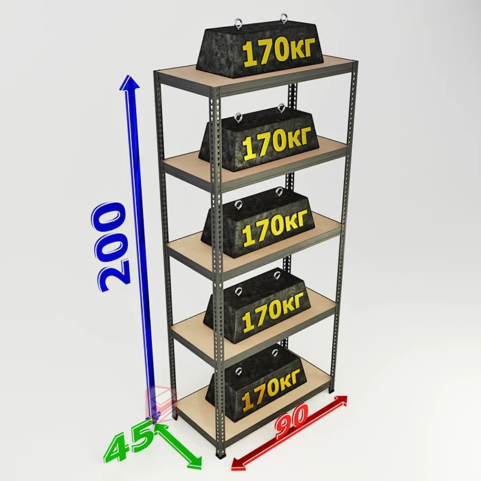 Cтеллаж лофт SBL 200х90х45 с пятью полками фото Стеллаж Мастер Cтеллаж лофт SBL 200х90х45 с пятью полками фото Стеллаж Мастер