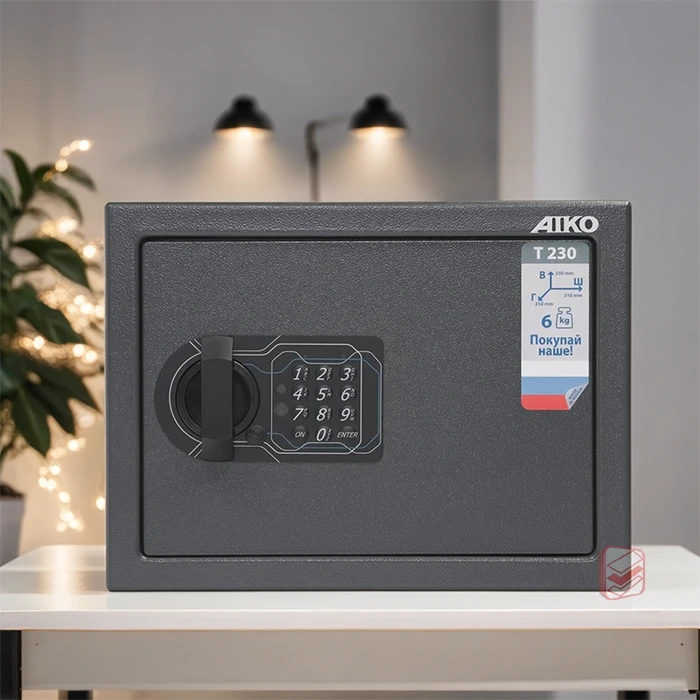 Офисный сейф с электронным кодовым замком AIKO T-230 EL интерьер фото СтеллажМастер Офисный сейф с электронным кодовым замком AIKO T-230 EL интерьер фото СтеллажМастер